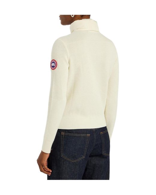 Canada Goose White Hybridge Padded Shell And Wool-Knit Jacket