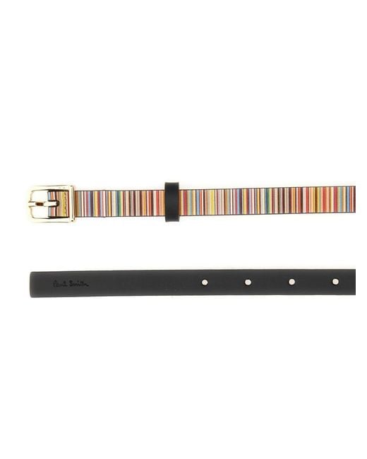 Paul Smith White Signature Stripe Belt