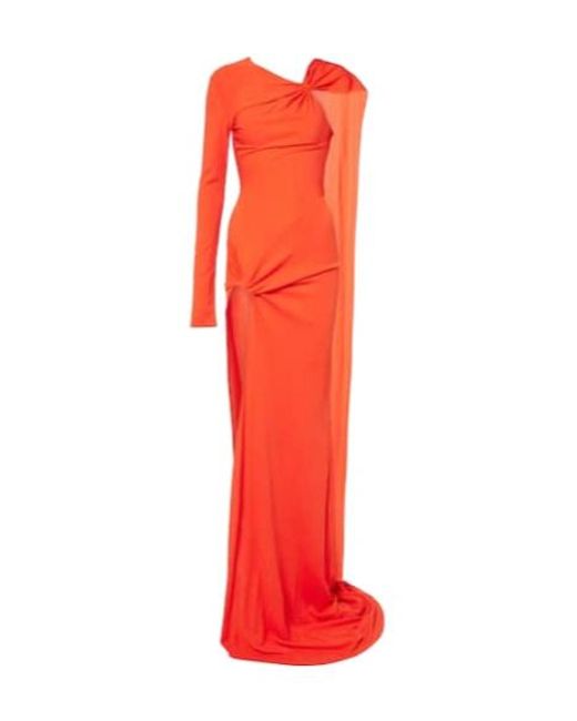David Koma Red Asymmetric Gown
