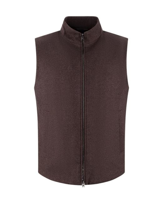 Herno Brown Sleeveless Vest for men