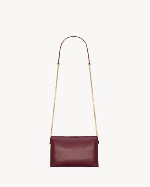 Saint Laurent White Cassandre Small Chain Pouch