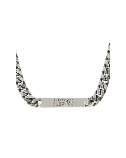 MM6 by Maison Margiela Metallic Logo-Debossed Chain-Linked Necklace
