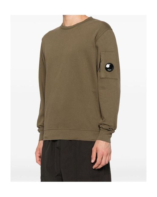 C P Company Green Lens Detailed Crewneck Sweatshirt for men