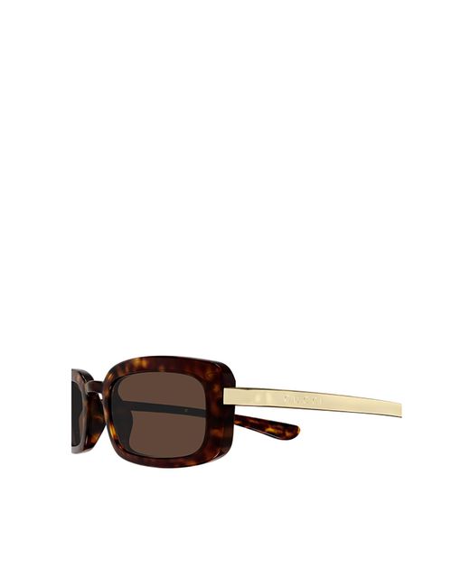 Gucci White Eyewear Rectangle Frame Sunglasses