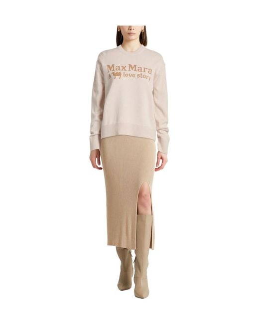 Max Mara Pink Two-Tone Lightweight Knit Top