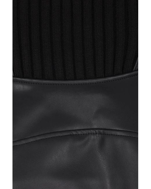 Junya Watanabe Black Zippered Long-Sleeved Leather Jacket