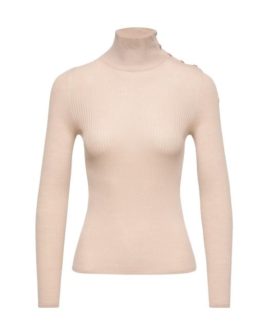 Moncler Pink Textured Wool Sweater