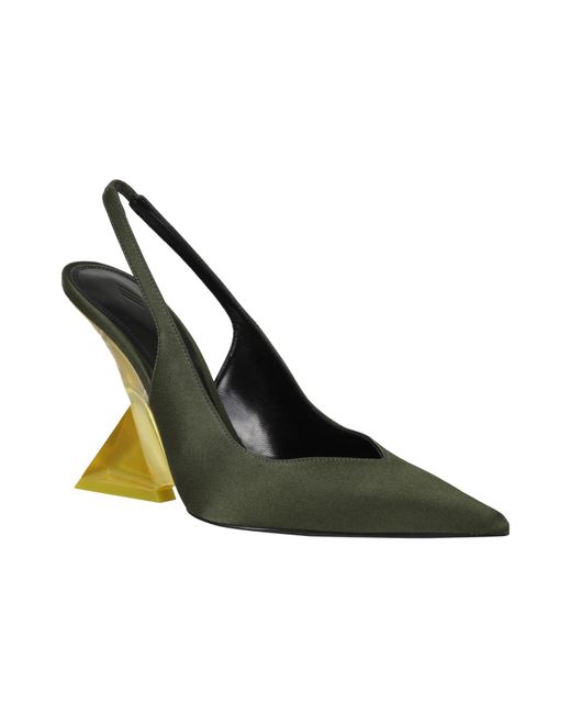 The Attico Green Pointed-Toe High-Heeled Sandals
