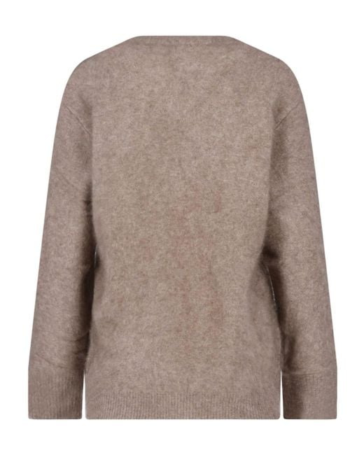 P.A.R.O.S.H. Brown P.A.R.O..H. V-Neck Knitted Sweater