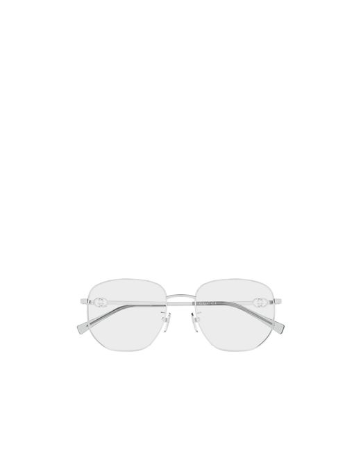 Gucci White Eyewear Geometric Frame Glasses