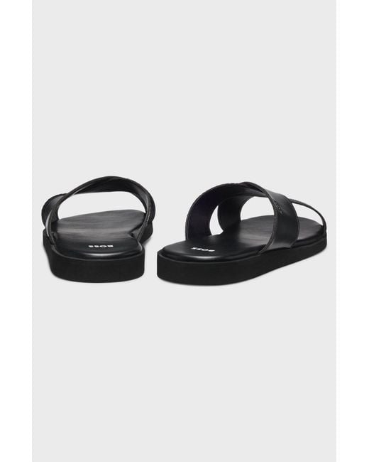 Boss Black Darrel Crisscross Strap Slides for men