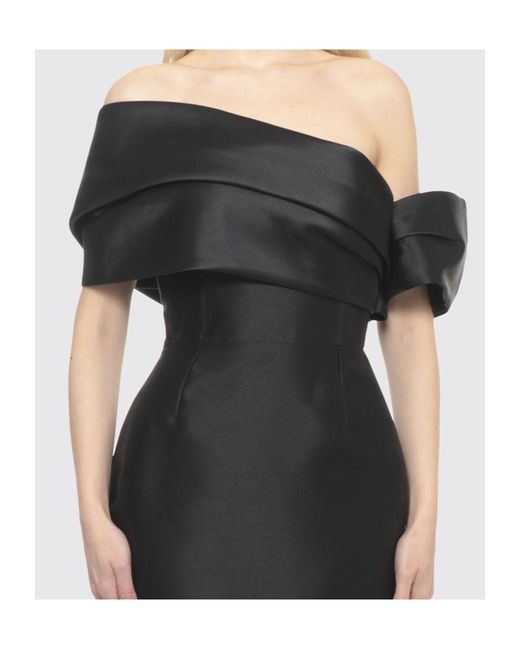 Solace London Black London Off-Shoulder Midi Dress