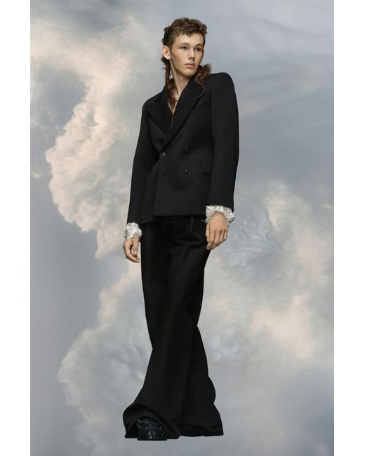 Maison Margiela Black Double-Breasted Tailored Blazer for men