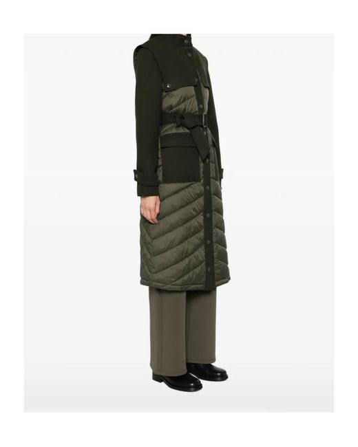 Patrizia Pepe Black Quilted Panelled Coat