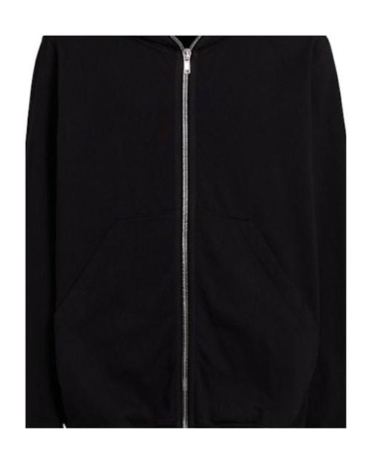 Rick Owens Black Jumbo Gimp Hooded Cotton Sweatshirt for men