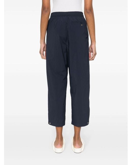 Herno Blue Lightweight Drawstring Cropped Trousers