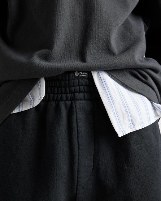 Prada Black Cotton Bermudas for men