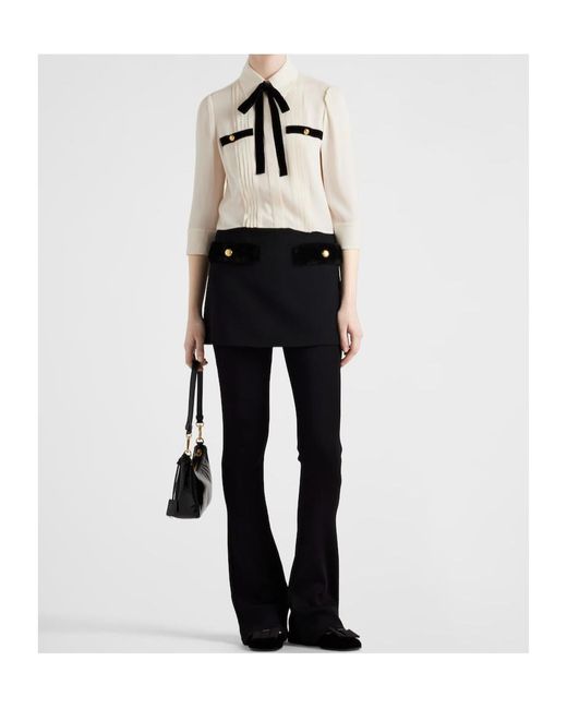 Prada Natural Pleated Sablé Shirt