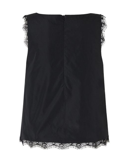 Pinko Black Lace-Trimmed Top