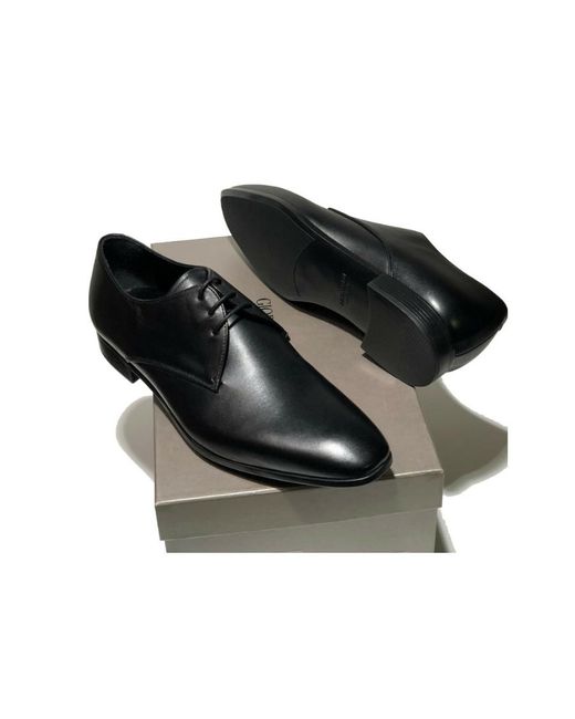 Giorgio Armani Black Lace-Up Pointed Business Dress Shoes for men