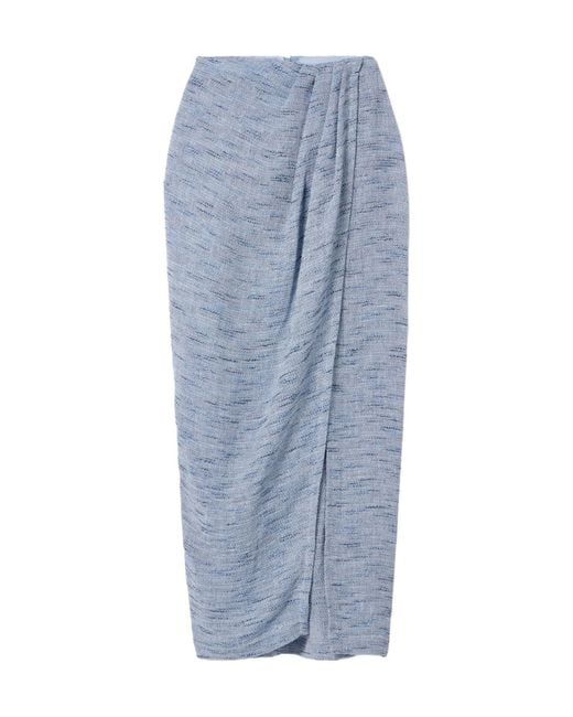 Lisa Marie Fernandez Blue Casual High-Waist Midi Skirt