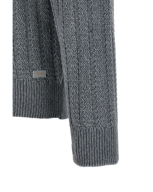 Boss Gray Cotton Sweater for men
