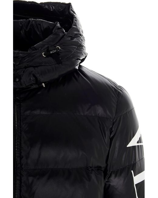 Valentino Black Padded Logo-Print Jacket for men