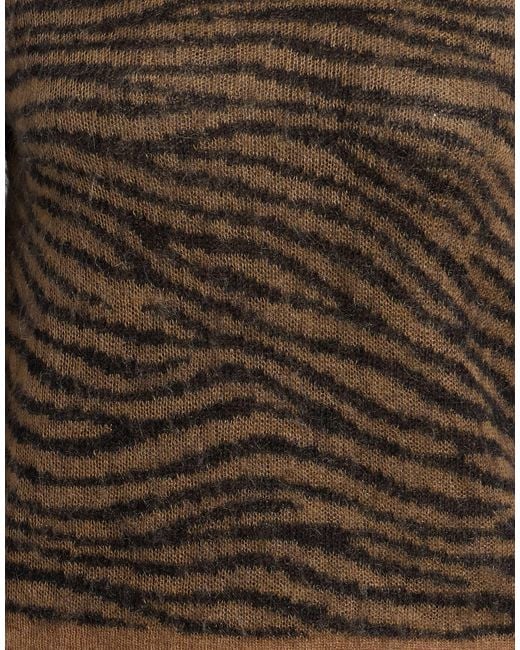 Max Mara Brown Lightweight Tiger-Striped Knitted Sweater