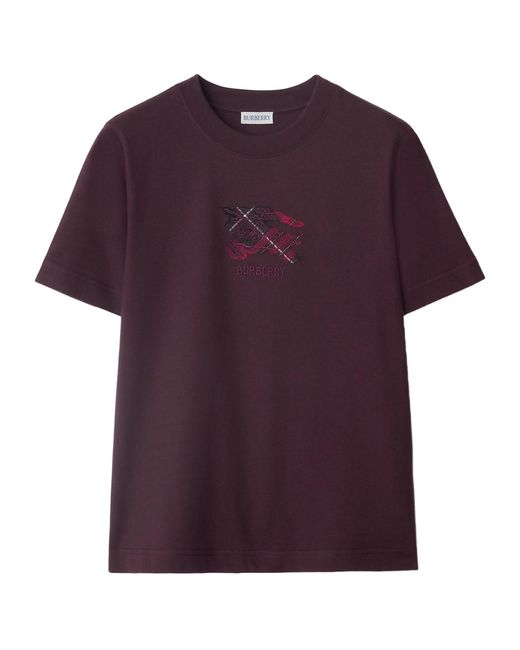 Burberry Purple Knight Check T-Shirt