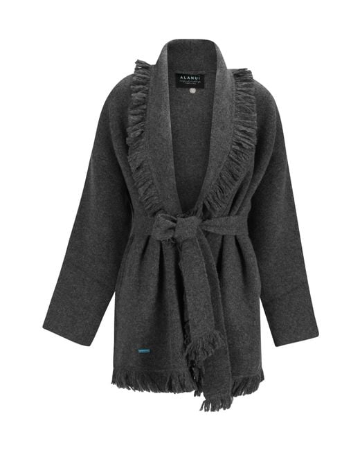 Alanui Gray Finest Fringed-Edge Cardigan