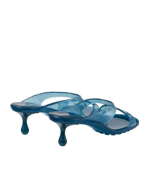 Jimmy Choo Blue Jelly Drop 50 Sandals