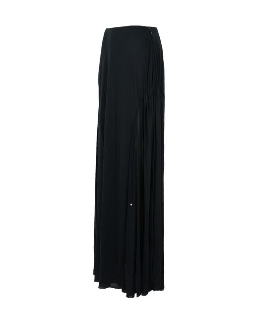 Lanvin Black Flared Jersey Skirt