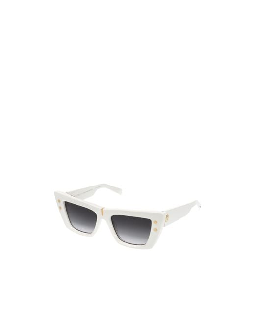 Balmain White Cat's Sunglasses for men