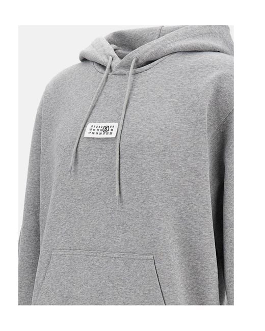 MM6 by Maison Margiela Gray Drawstring Hoodie for men