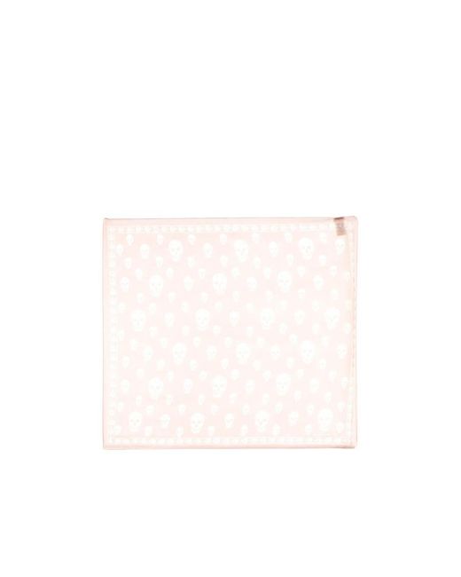 McQueen White All-Over Skull Printed Scarf for men