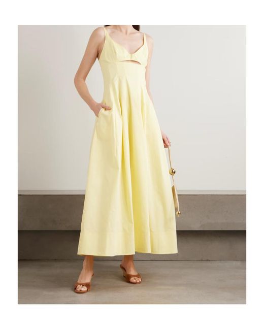 Jonathan Simkhai Yellow Maddy Cutout-Detail Midi Dress