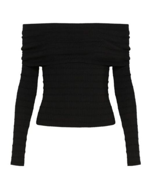 Marella Black Viscose Cowl-Neck Sweater