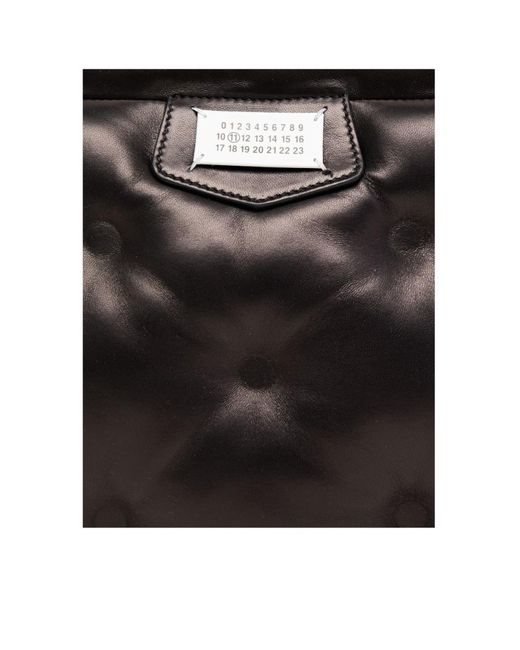 Maison Margiela Black Quilted Logo Patch Messenger Bag