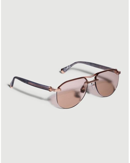 Brunello Cucinelli Multicolor Carlito B. 14K Rose-Plated Titanium Sunglasses
