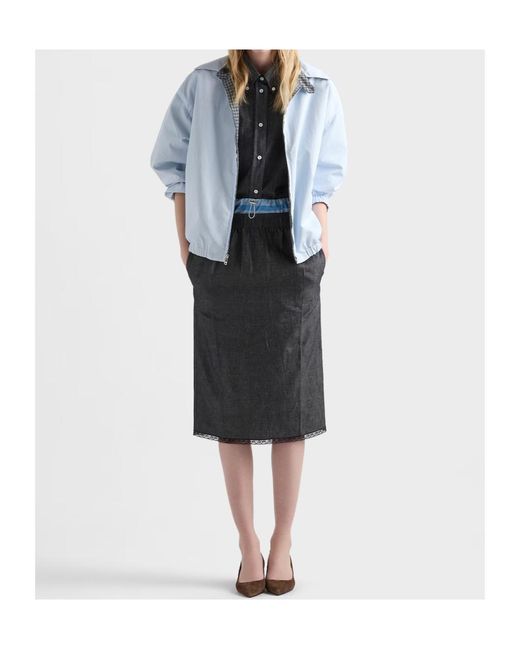 Prada Gray Chambray Skirt