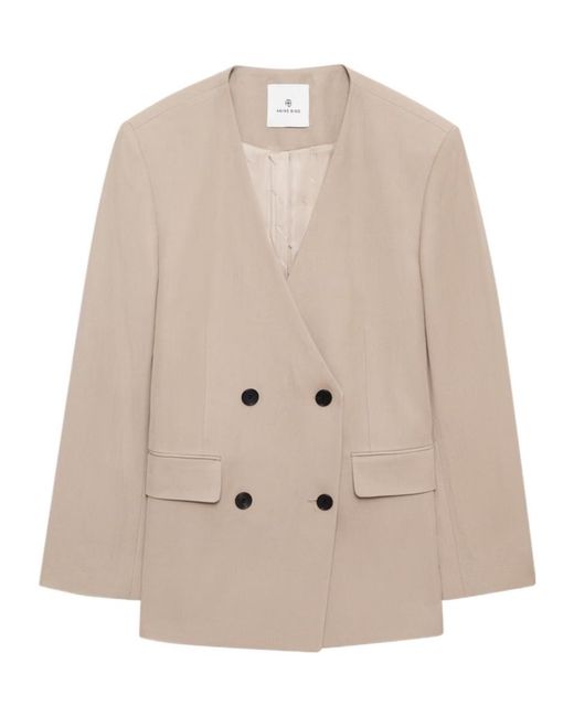 Anine Bing Natural Maron Blazer
