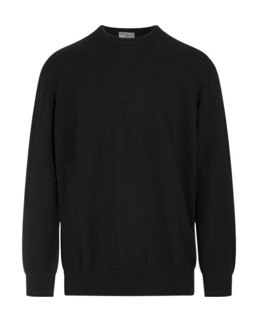 Fedeli Black Long-Sleeved Sweater for men