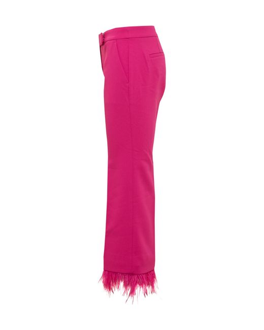 Michael Kors Pink Michael Feather Detailed Stretch Trousers