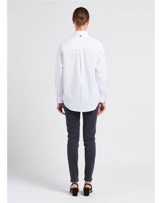 Liu Jo White Long-Sleeved Lapel Shirt