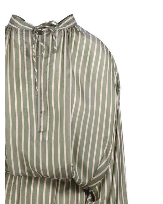 Dries Van Noten Green Striped Dress