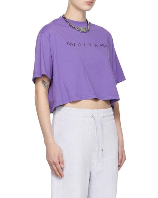 1017 ALYX 9SM Purple 1017 9Sm Cropped Logo T-Shirt