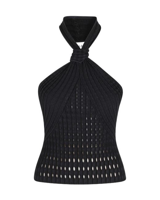 Jonathan Simkhai Black Lyrix Halter Top Fabric