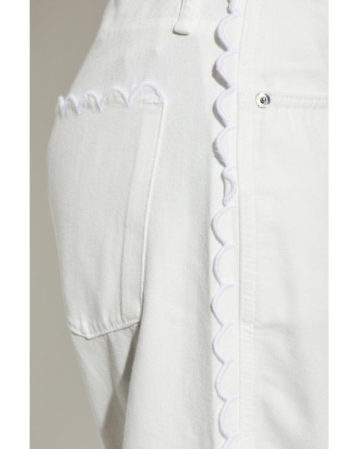 Rag & Bone White Scallop-Trim Drawstring Jeans
