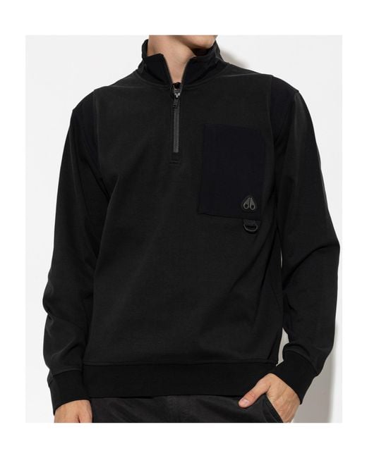 Moose Knuckles Black High-Neck Long-Sleeved Sweatshirt for men