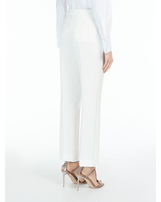 Max Mara White Pianoforte Straight Leg Cropped Trousers